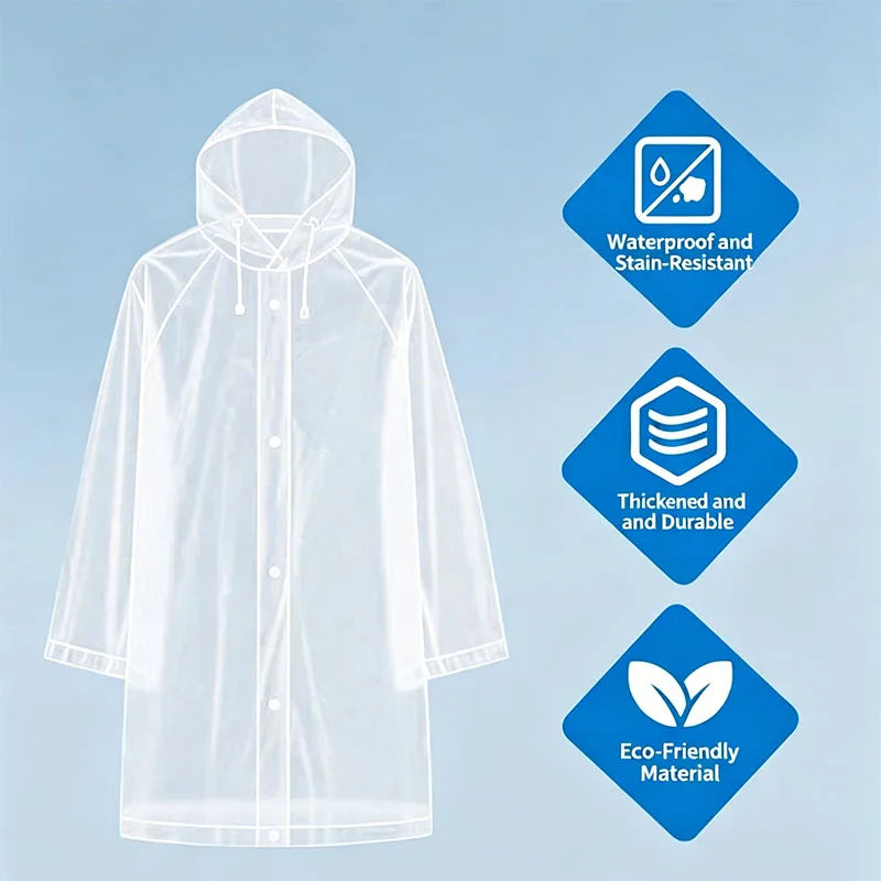[Reusable] Portable Raincoat -1 Sleeve Waterproof Hooded Raincoat, Suitable for Camping, Travel, and Emergency Situations