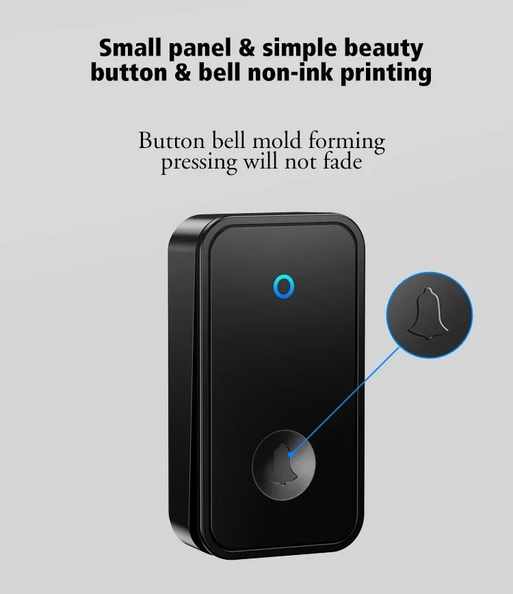 Self-Powered Wireless Doorbell – Waterproof Design, No Battery Needed, 150M Range, Smart Home Compatible