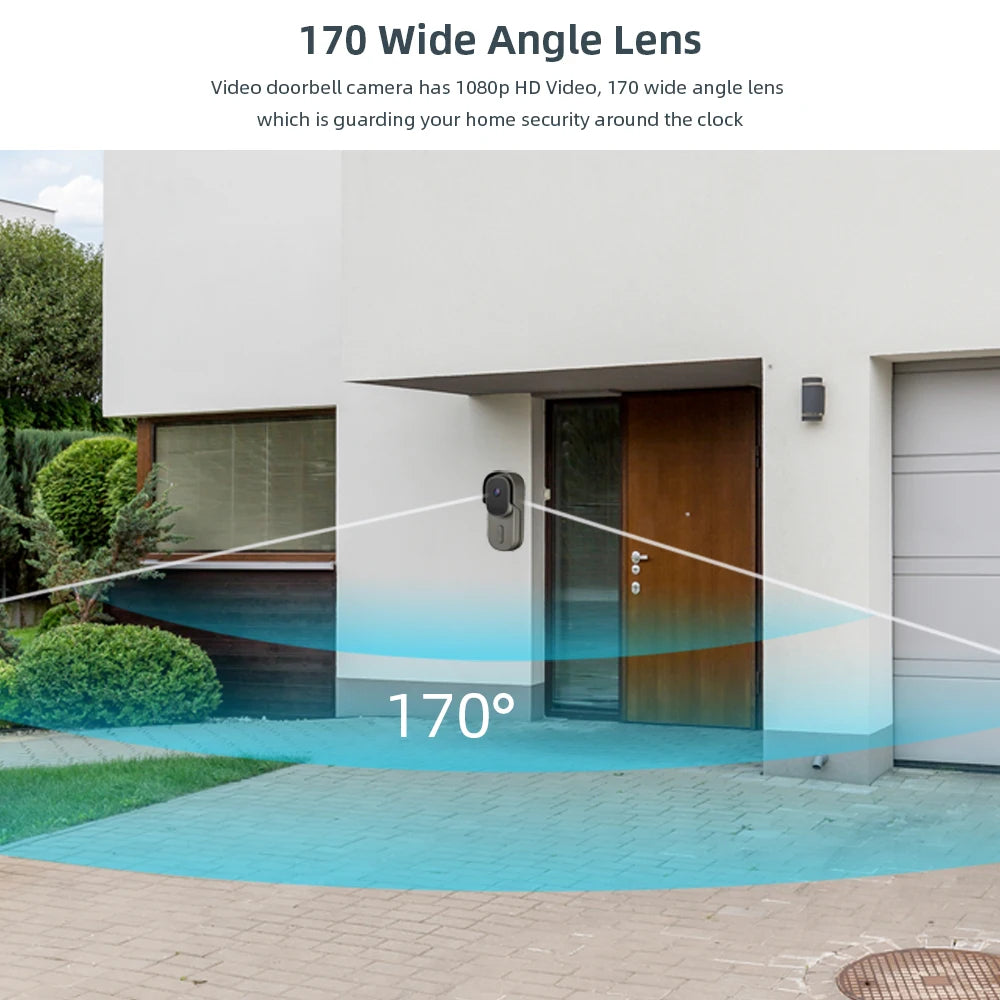 Tuya Video Doorbell WiFi Wireless Door Bell DC AC Battery Powered 1080P 2MP Waterproof