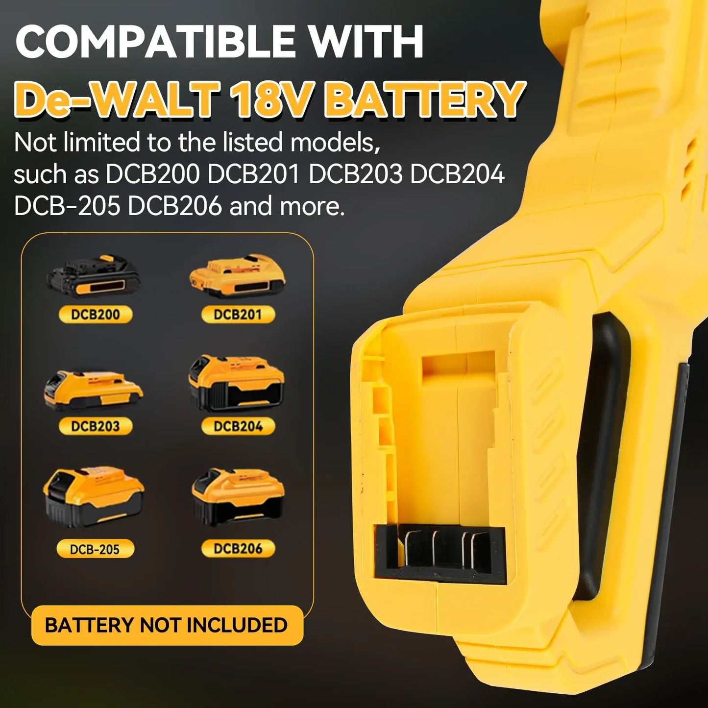 Cordless Garden Irrigation Cleaning Tool Compatible with Dewalt 20V Battery 6 IN 1 High Pressure Car Washer Gun