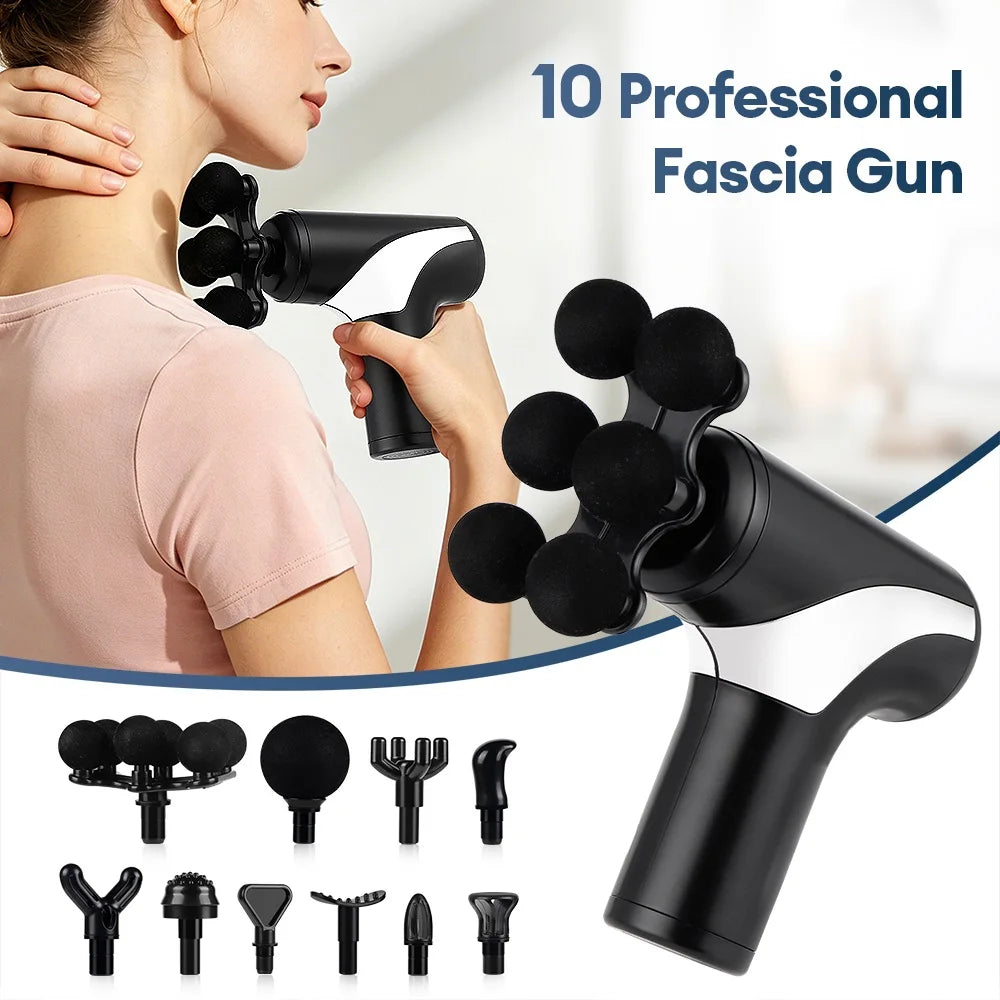 Portable Massage Gun 38 Gears Adjustment Intelligent Pressure Sensing Wireless Massager for Neck Back Leg Body Muscle Massager