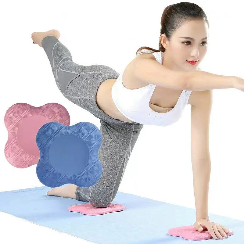 2pc Pilates Knee Pad Wrist Hand Protective Pad Non-slip Yoga Mat Solid Color Soft TPE Foam Flat Support Pad