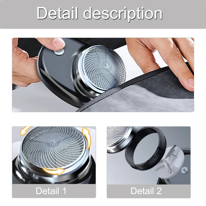Portable Quick Shaver For Men Compact Travel Shaver Precise Cutting Shaver Compact Beard Trimmer