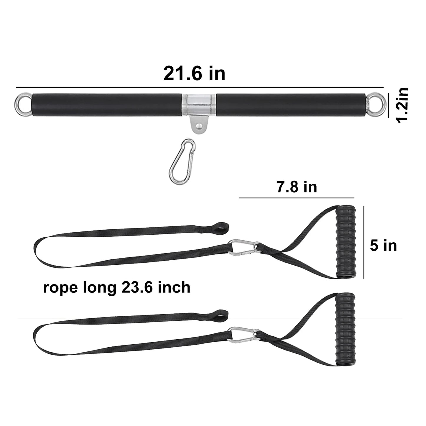 Straight Rod with Bearing Ring High Lower Rod Fitness Equipment Accessories Weight Training Rod Handle Grip Puller Elastic Band