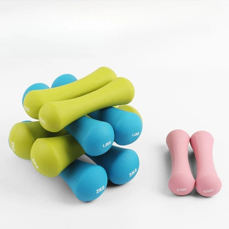 Gym At Home Hand Weights Set Pilates Yoga Strength Neoprene Weights Gym Home 2kg Ergonomic Bone Dumbbell 0.75kg 1kg