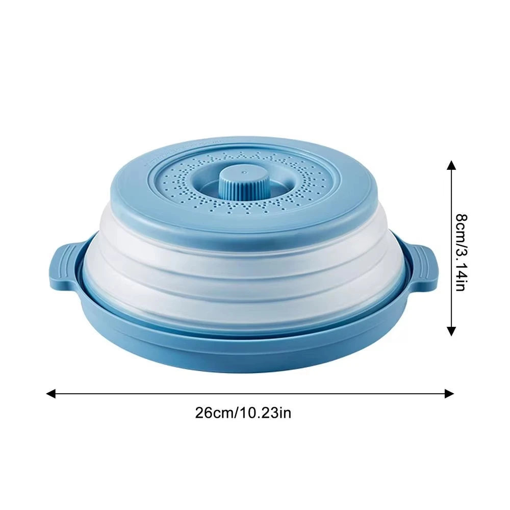 Collapsible Microwave Food Cover and Cushion BPA Free Heat Resistant Microwave Splatter Cover Multifuction Kitchen Gadget