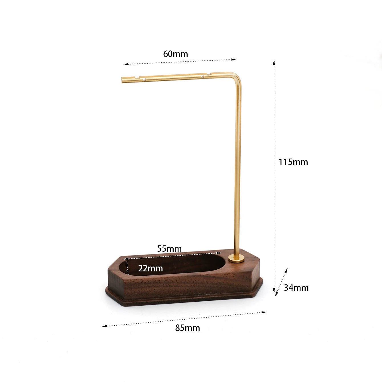 Multi - Use Jewelry Display Rack, Walnut Base Gold/Black Metal Top Rated Holder for Earrings/Necklaces, Loved by Boutique Owners