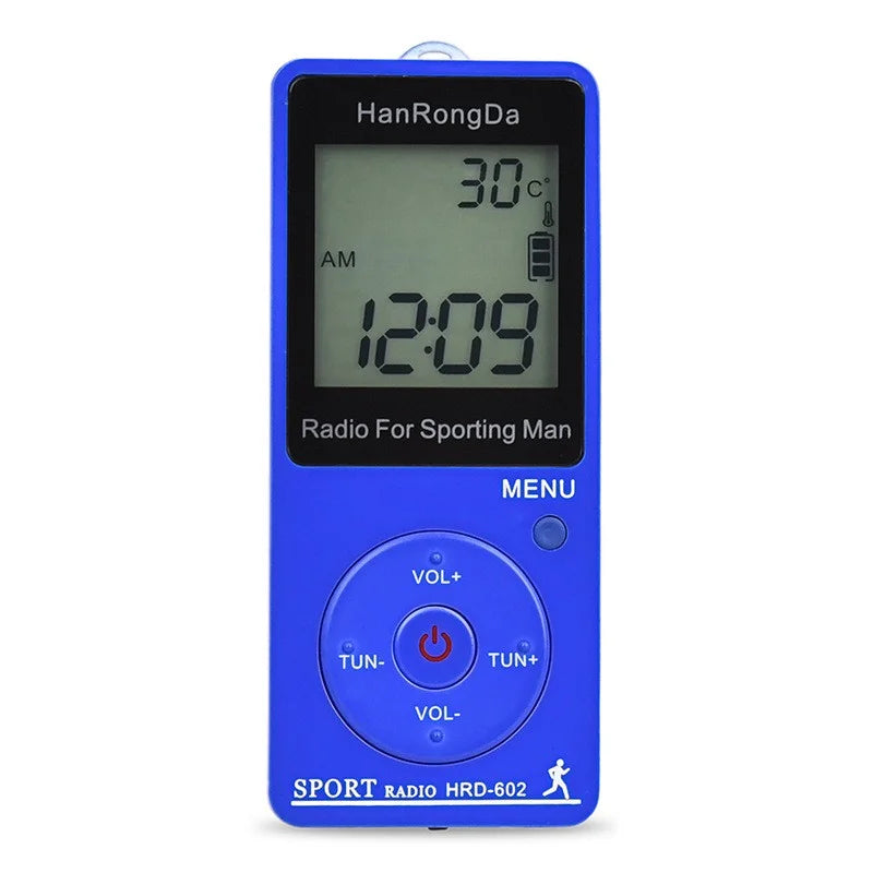 Portable  AM FM Mini Radio LED Display with Pedometer Headphones Digital Tuning Sports Radio for Running Walking Pocket Radio