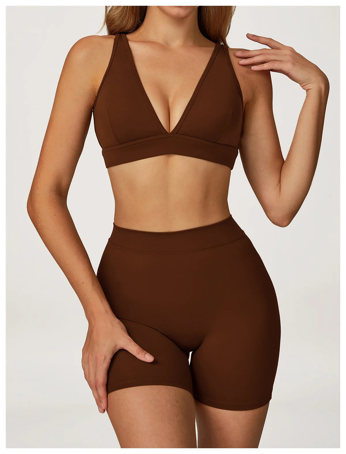 Yoga Set 2 Pieces Gym Clothes Yoga Outfits For Women Tracksuits Workout Long Sleeved Fitness Set Sport Bra Crop Top Gym Leggings