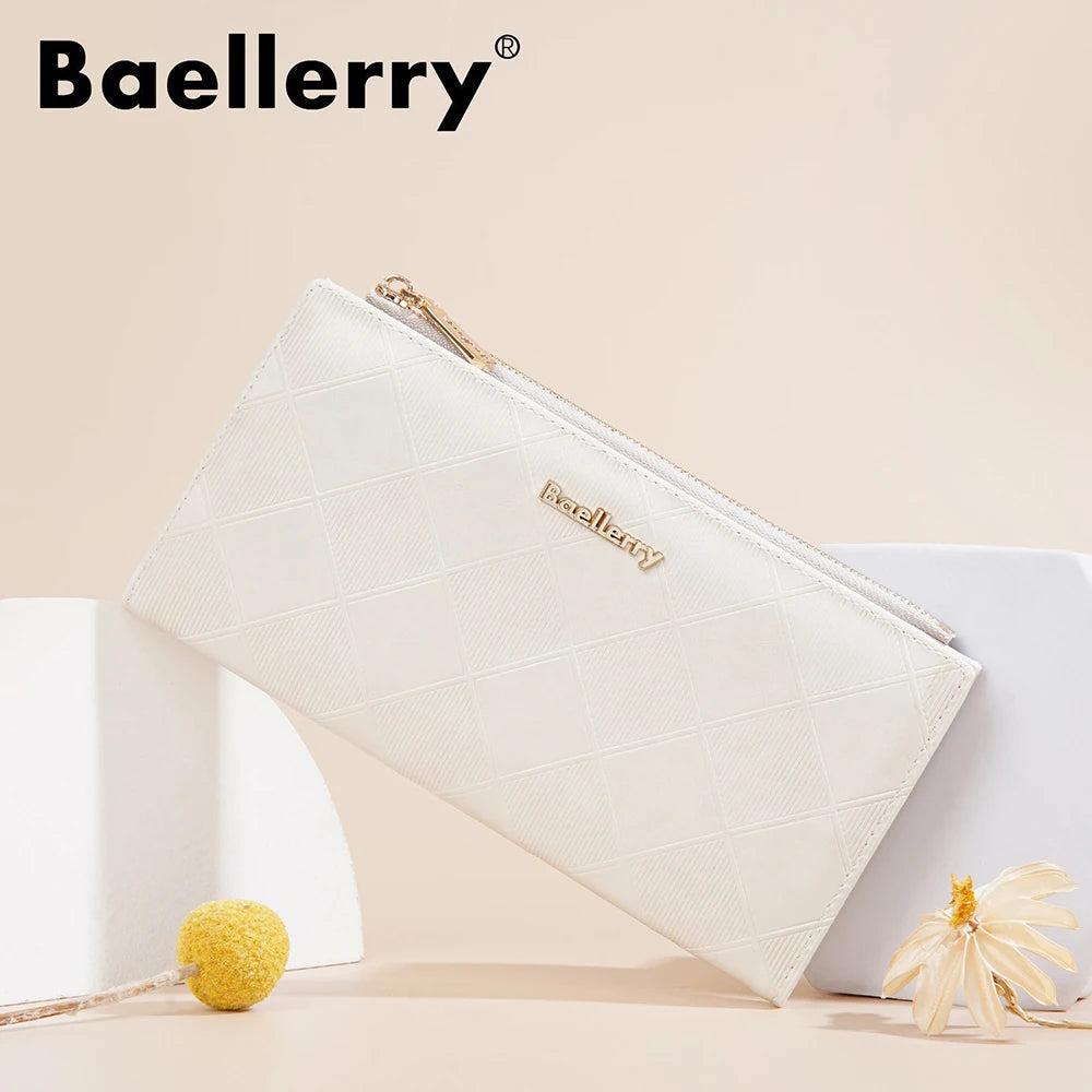 Baellerry Korean Style Small Wallet Women - PU Leather Zipper Pocket, Mini Card Holder for Daily Essentials