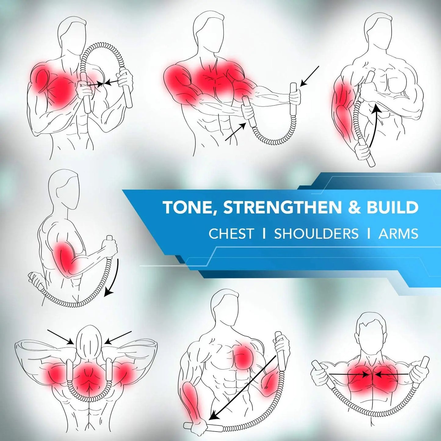 Fitness Arm Strength Device Home Chest Muscle Upper Arm Muscle Exercise Enhancement Stick Muscle Fitness Equipment Spring Stick