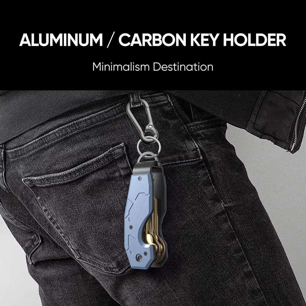 Compact Key Organizer Keychain – Holds 1-6 Keys, Minimalist Key Holder for Men and Women