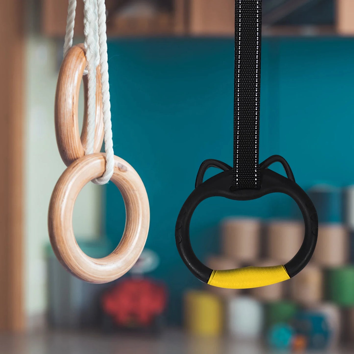 1 set 1 Set Gymnastics Rings For Home Indoor Training Exercise Fitness Equipment Pull Up Bar Ring Gym Ring Set