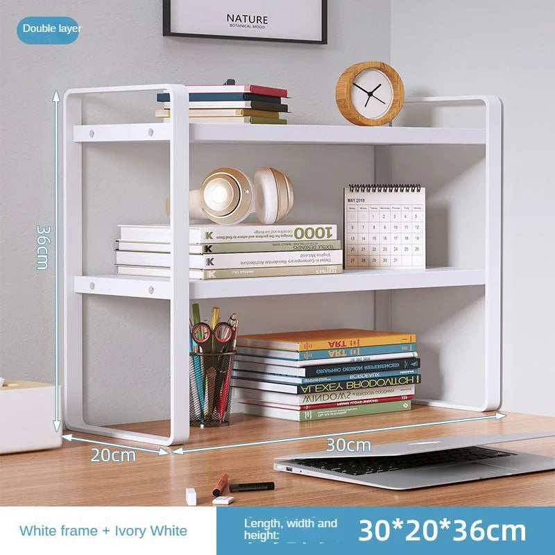 Shelf Desktop Storage  Bookshelf Student Desk Shelves Racks Office Computer Desk Tiered Cabinet Home Storage Holders Organizer