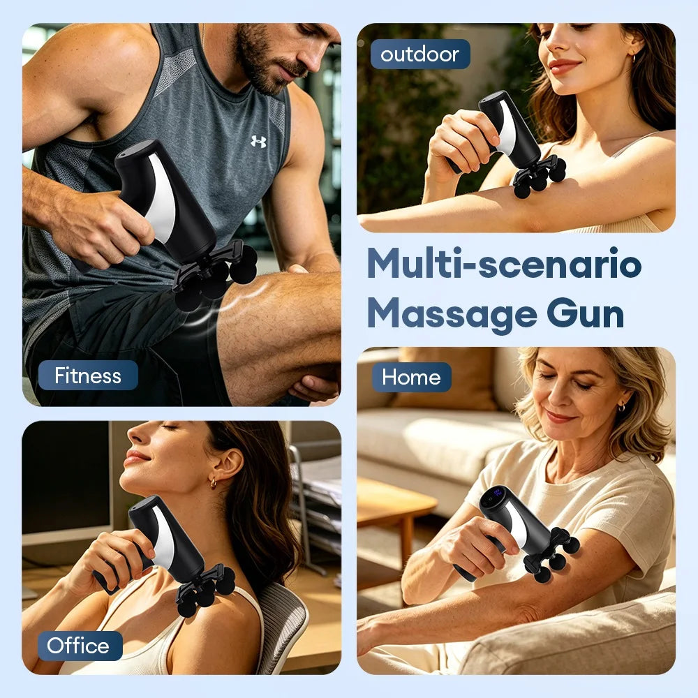 Portable Massage Gun 38 Gears Adjustment Intelligent Pressure Sensing Wireless Massager for Neck Back Leg Body Muscle Massager