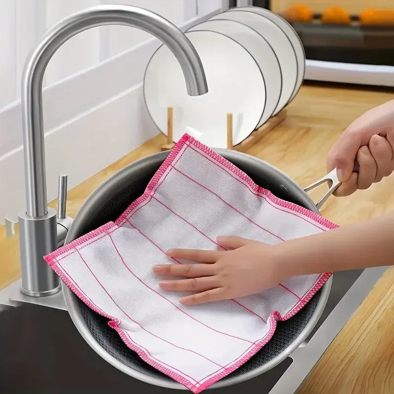 Anti-Oil Kitchen Towel Microfiber Kitchen Cleaning Cloth Super Absorbent Cotton Gauze Dish Cleaning Towels Kitchen Accessories
