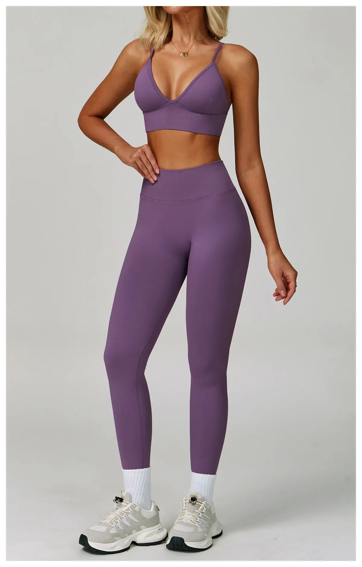 Yoga Set 2PCS Gym Clothes Women Tracksuit Workout Outfits Fitness Set Sportswear High Waist Leggings Sports Bra Athletic Wear