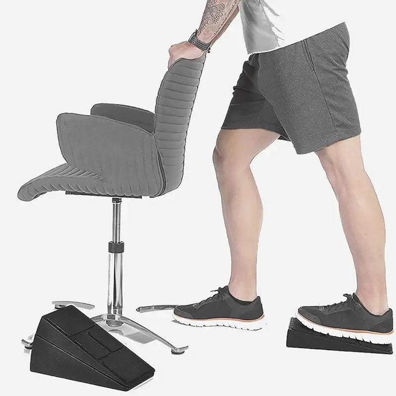 3pc Easy to Assemble Exercise Equipment – Leg Stretcher, Squat Foam Wedge, Yoga Slant Board, Durable Calf Raise Block.