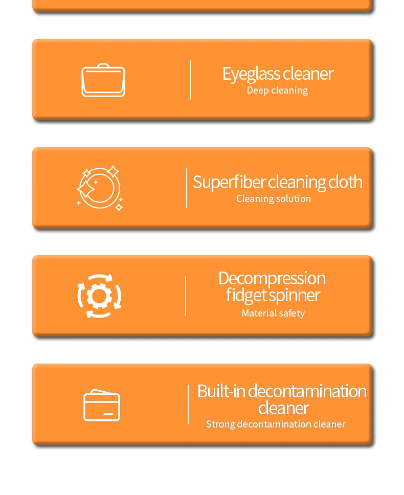 5in1 Eyeglass and Mobile Phone Screen Cleaning Set, Dust Removal of Eyeglass Lenses and Mobile Phone Screen Cleaning fiber cloth