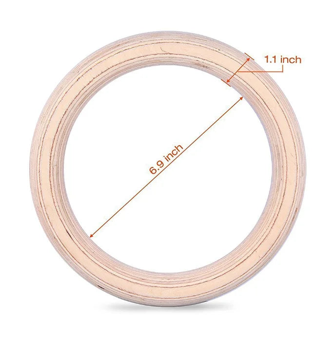 Birch Fitness Rings High Load-Bearing Adjustable Home Gymnastics Exercise Equipment Stamping Pull up Rings Wooden