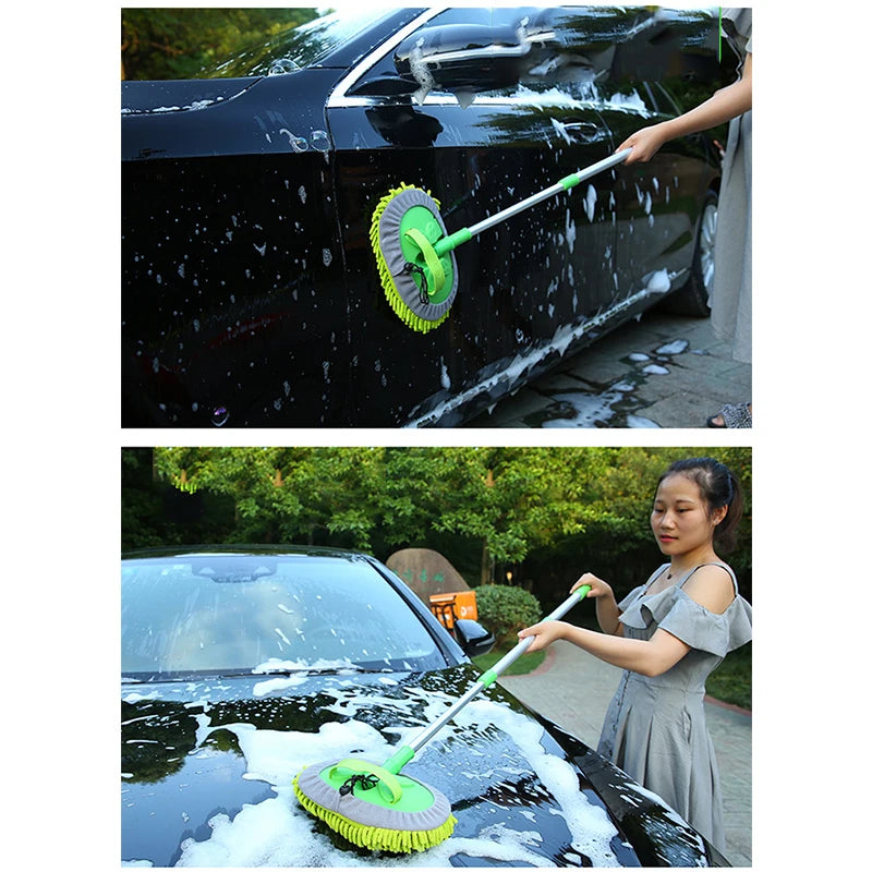 Car Washing Mop Cleaning Brush Telescopic Long Handle Cleaning Mop Chenille Broom Care Detailing Mop Brush Car Cleaning Tools