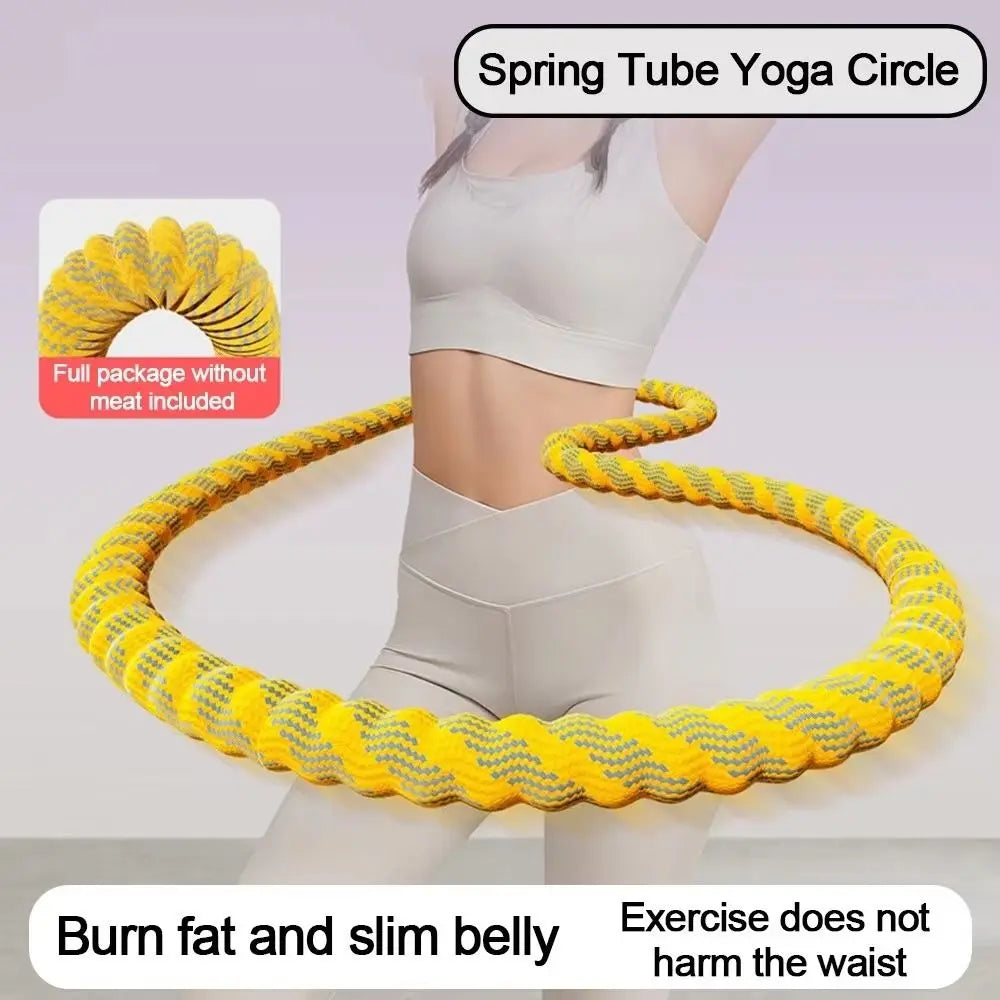 Portable Fat Burning Sports Hoop Foldable Soft Spring Spring Tube Yoga Circle Adjustable Durable Fitness Circle Aerobic Exercise