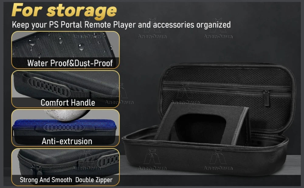 Portable Storage Bag for PS Portal Anti-fall Anti-scratch All-round Protection Travel Carrying Case Black EVA Hard Shell Handbag
