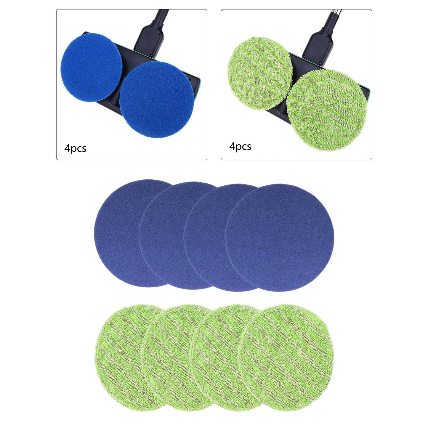 4Pcs Round Mop Replacement Pads 16.5cm Floor Cleaning Electric Rotary Mop Pads Floor Scrubber Pads for Spin Scrubber Mops