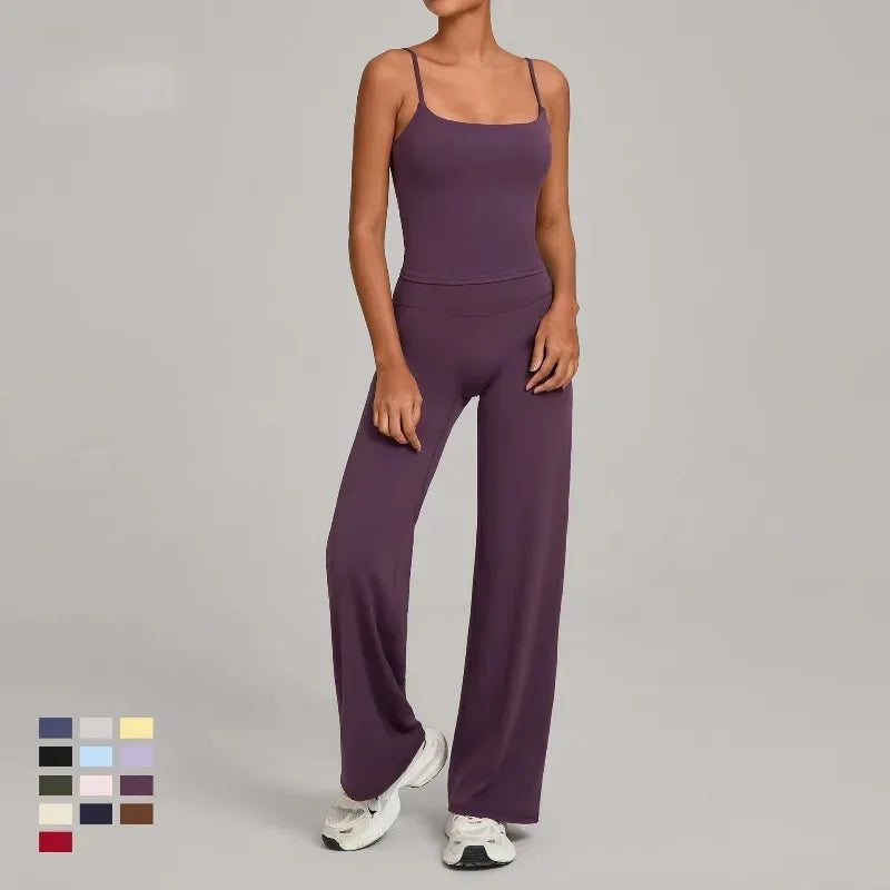 Women's Seamless Yoga Sets Sports Fitness Nude Beauty Back Bra Loose Leggings Slimming Suits Outdoor Running Workout Gym Sets