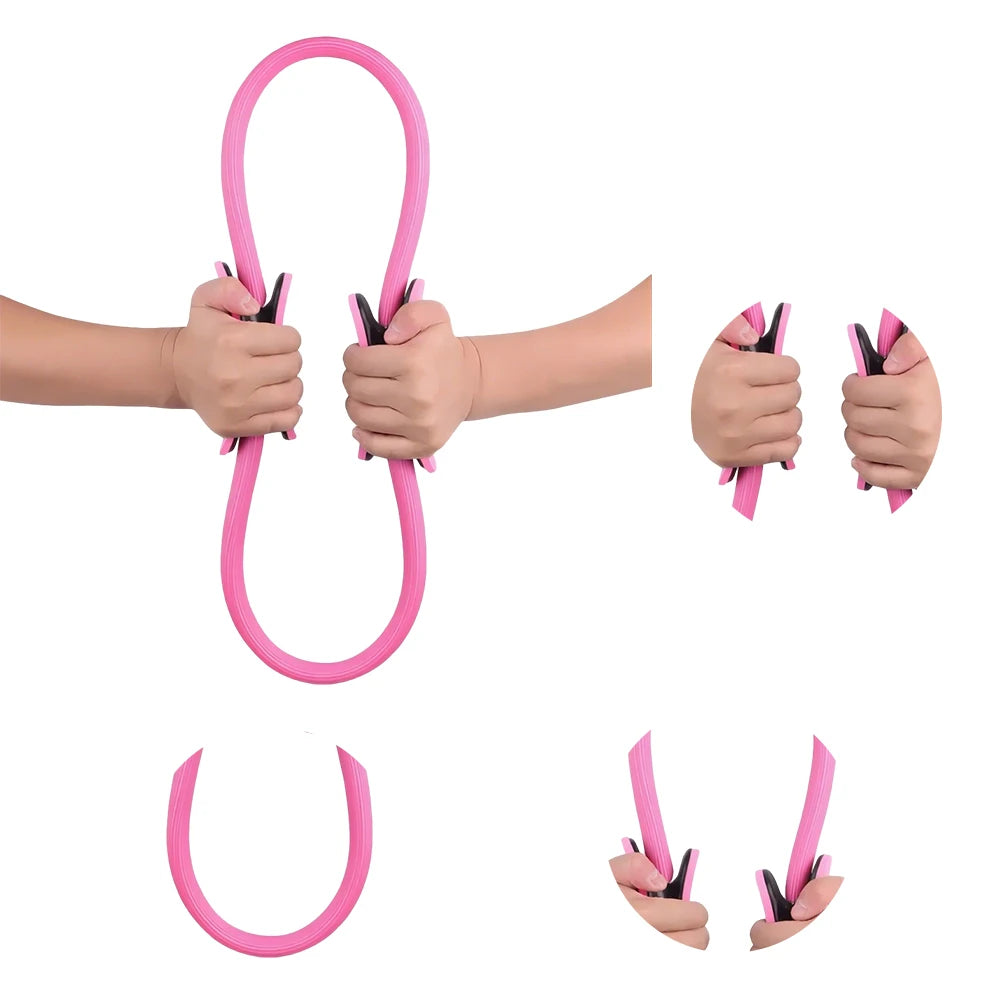 Pilates Ring Fitness Circle with Non Slip Handles Flexible Resistance Exercise Equipment for Toning Inner & Outer Thighs