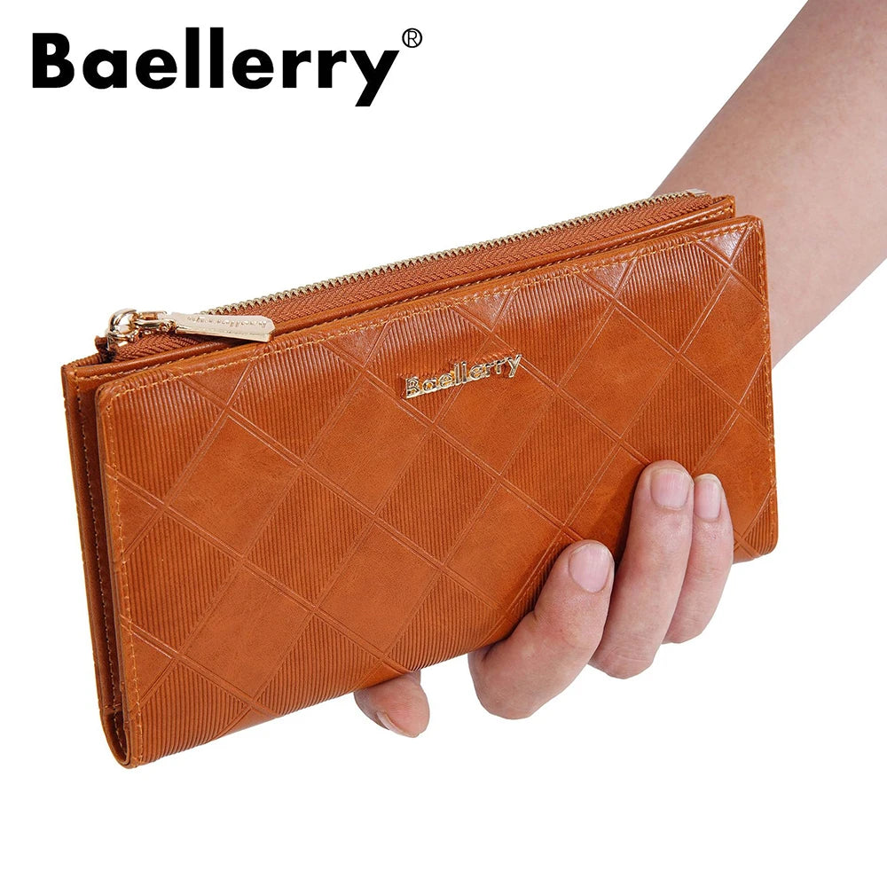 Baellerry Korean Style Small Wallet Women - PU Leather Zipper Pocket, Mini Card Holder for Daily Essentials