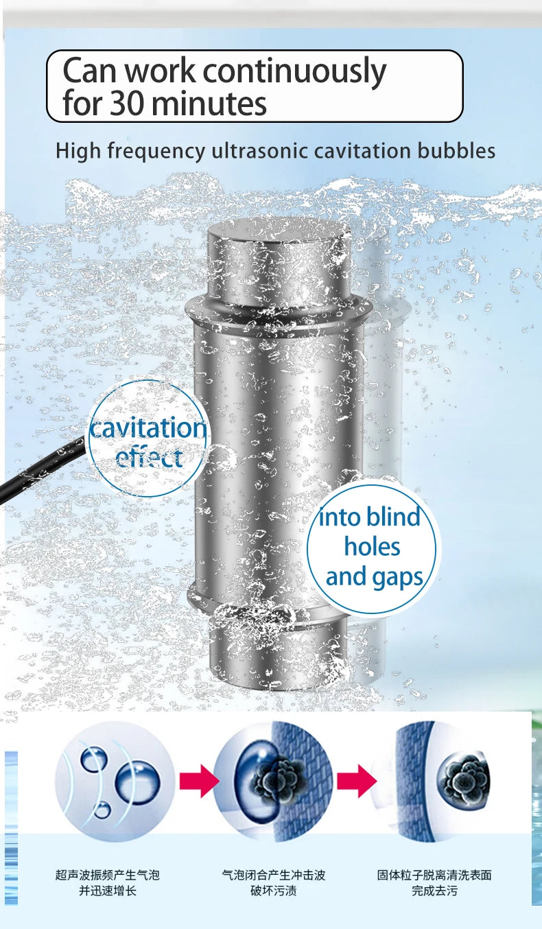 Household Jewelry Cleaner Portable Cleaner Household Mini Immersible Cleaning Machine for Jewelry Fruit Vegetable Dentures