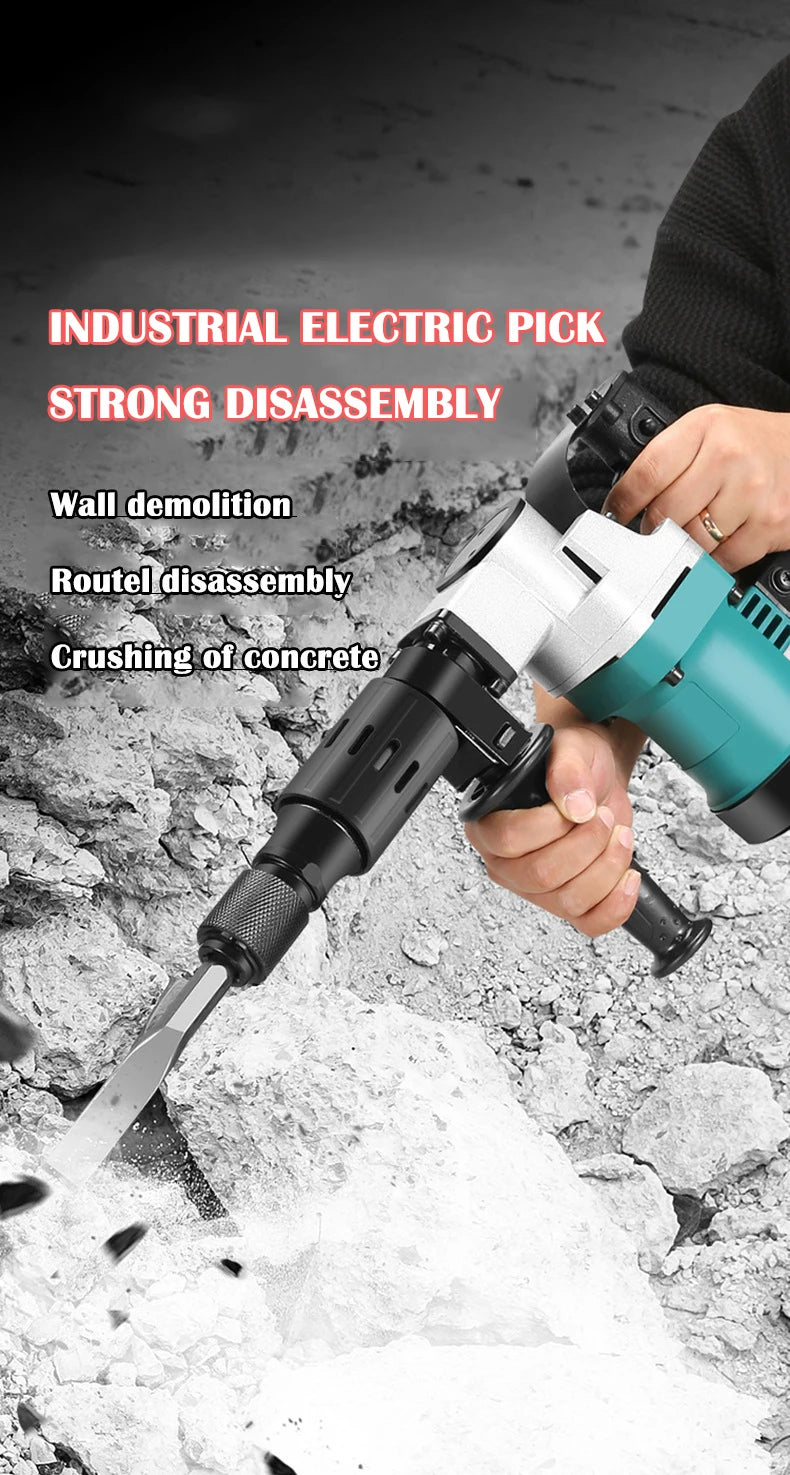 Heavy Duty Electric Hammer, Single Use Light, Electric Pick Wall Demolition, Water Electricity Installation, Concrete Grooving,