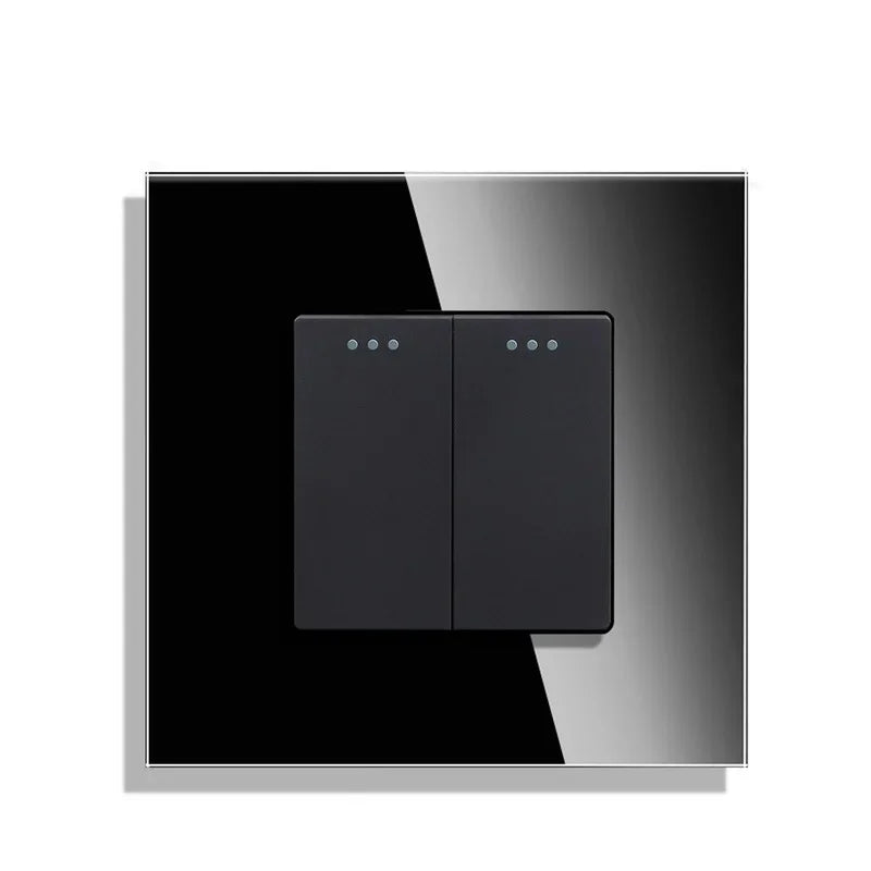 Bingoelec Black Sockets And Switches With Crystal Glass Panel Home Improvement