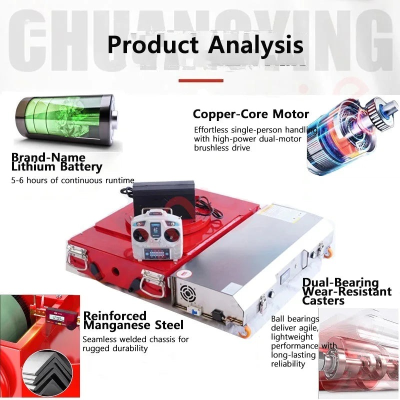 10-60T Heavy-Duty Electric Tank Machinery Skate Dolly Wheel Shifter Handling Tool Efficient Heavy Load Moving Equipment