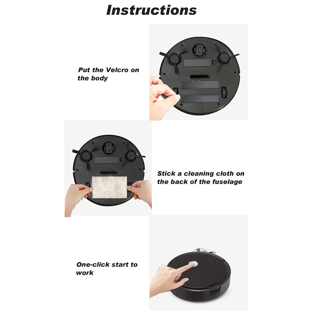 NEW 3 In 1 Smart Sweeping Robot Home Mini Sweeper Sweeping,Vacuuming Wireless Vacuum