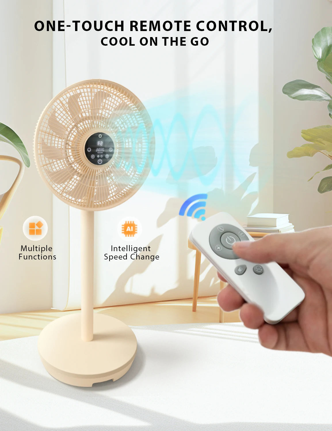 Innovative Electric Smart Fans Mechanical Outdoor Household RV Hotel Car Use Rechargeable Battery Powered Remote Air Cooling