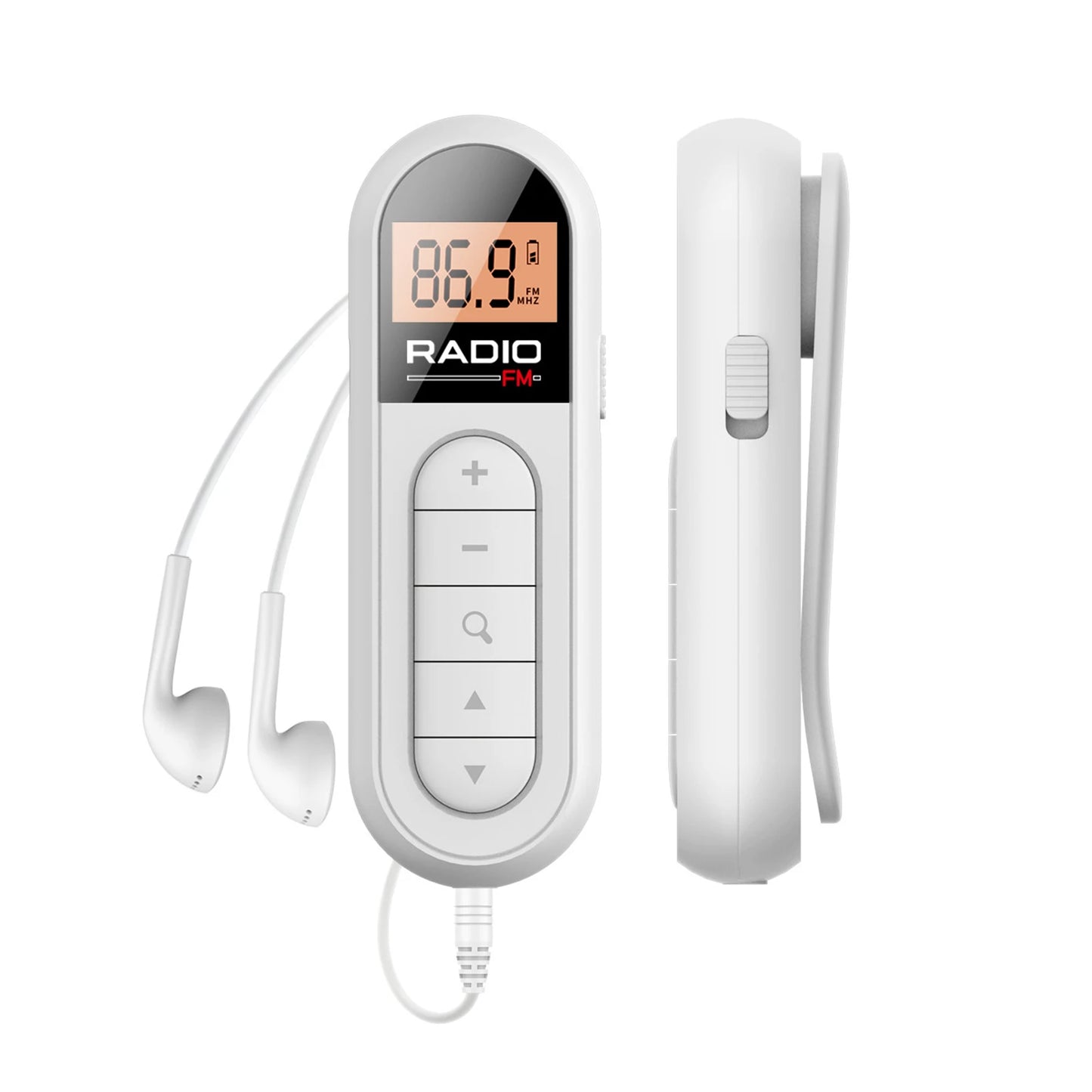 Portable FM Radio with Digital Tuning LCD Display Digital Radio with Headphones and Belt Clip for Gym Jogging Walking Camping