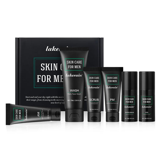 Skin Care Set for Men Essential Routine Daily Face Wash Facial Scrub Moisturizer SPF Night Cream Hydrated Skin Gifts For Men Ski