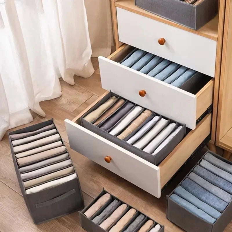 Household Pants Storage Artifact Jeans Storage Box, Underwear Storage Box, Pants Rack, Divided Storage Box, Storage Box