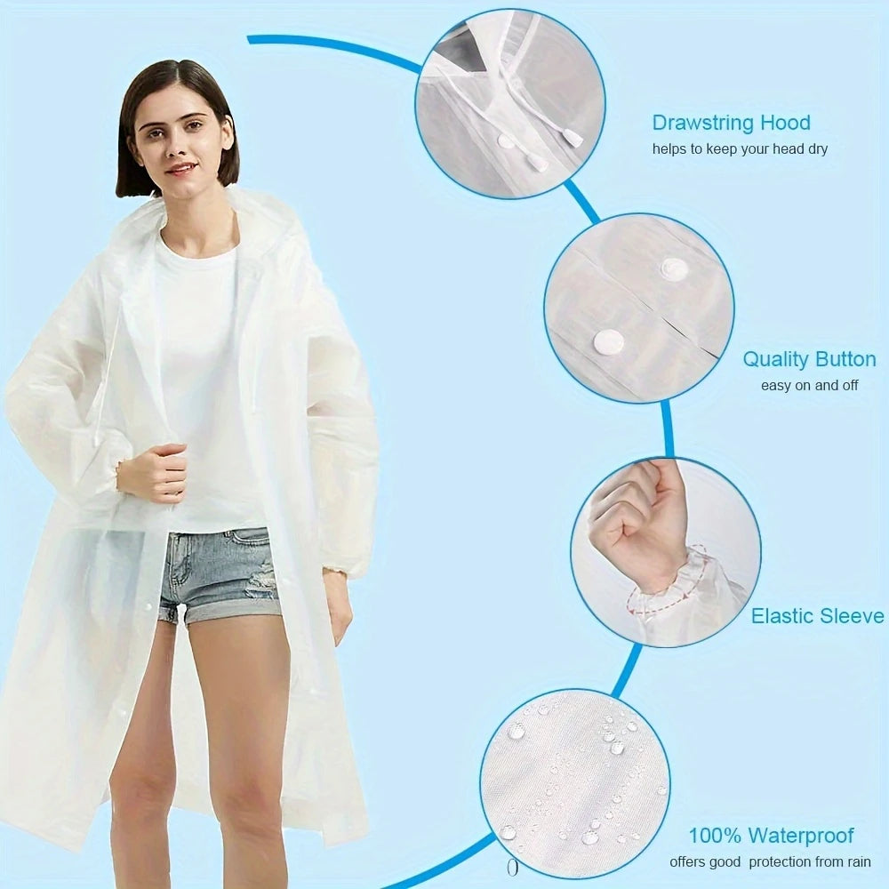[Reusable] Portable Raincoat -1 Sleeve Waterproof Hooded Raincoat, Suitable for Camping, Travel, and Emergency Situations