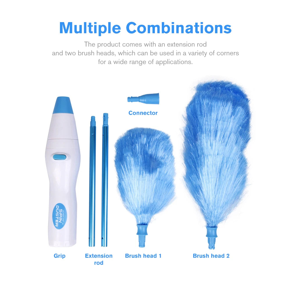 Electric Spin Feather Duste Adjustable Dust Cleaner Household Window Blinds Cleaning Brush Tool Household Helper
