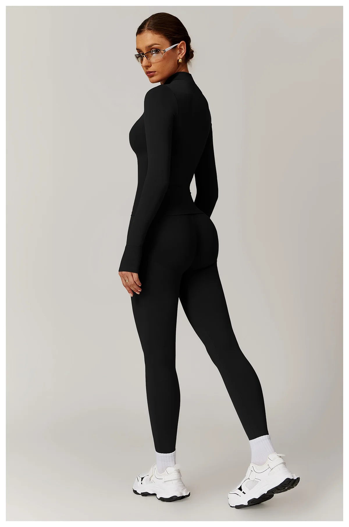 Women's Yoga Set 2025 New Solid Color High Waist Hip Lifting Pants Sports Zipper Long Sleeve Coat Top Jacket Yoga Clothing
