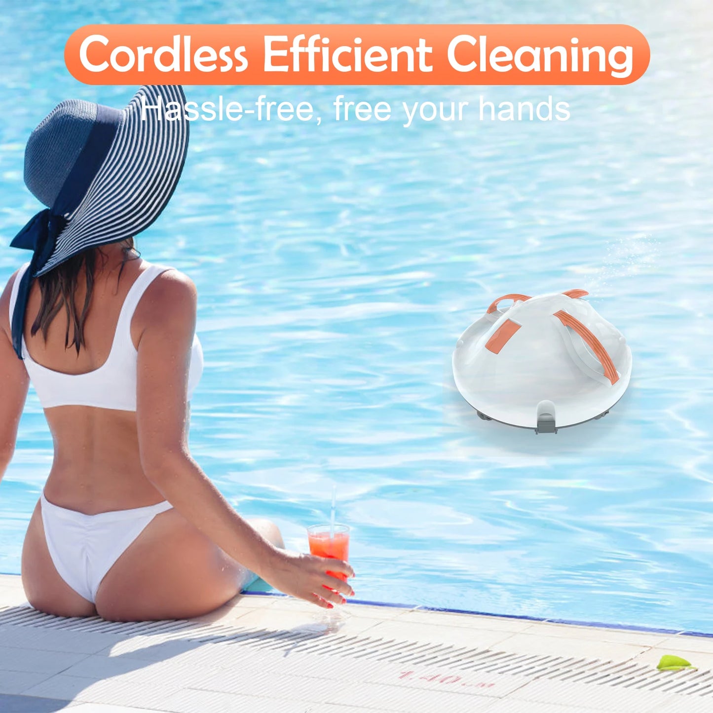 Smart Control Cleaning Cordless Vacuum Wall Mounted Automatic Pool Swimming Accessory Robotic Cleaner Robot