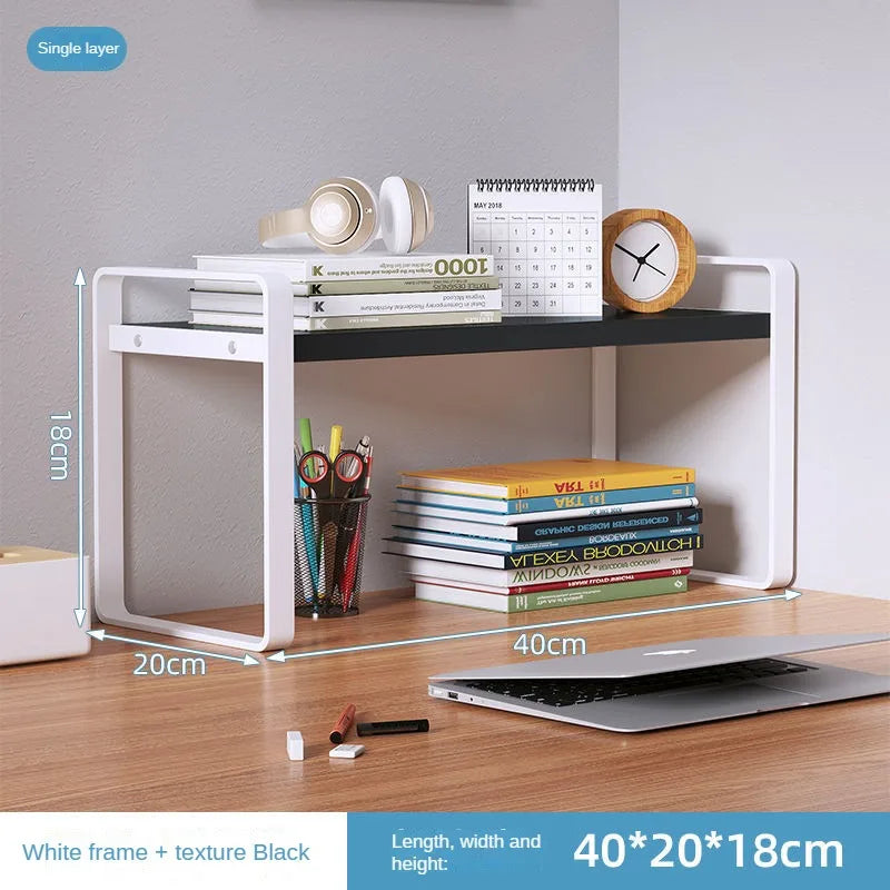 Shelf Desktop Storage  Bookshelf Student Desk Shelves Racks Office Computer Desk Tiered Cabinet Home Storage Holders Organizer