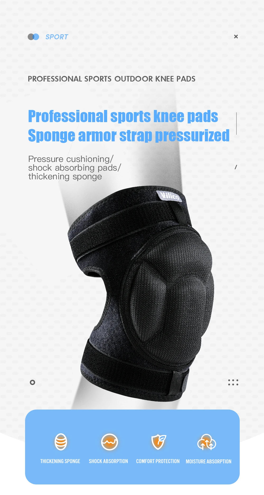 Pressure strap protection Sports Thickening Knee Pads Volleyball Extreme Sports Kneepad Brace Support Anti collision ElasticKnee