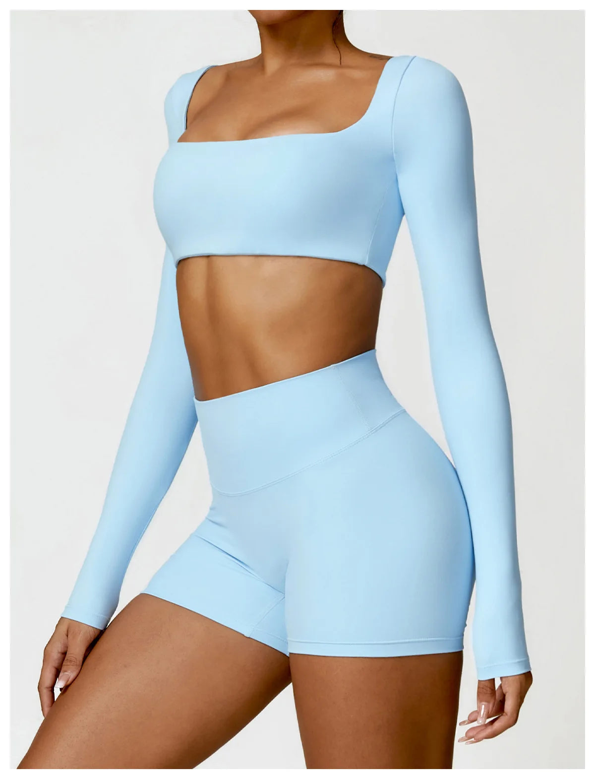 New Long sleeve Shirt Sports Set Women Fitness Tights Yoga Set Crop Top Running High Waist Gym Set Womens Outfits Yoga Clothing