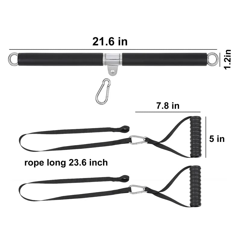 Straight Rod with Bearing Ring High Lower Rod Fitness Equipment Accessories Weight Training Rod Handle Grip Puller Elastic Band
