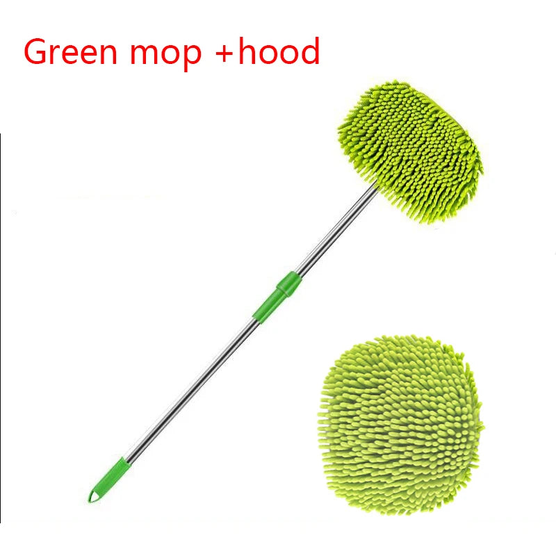 Car Washing Mop Cleaning Brush Telescopic Long Handle Cleaning Mop Chenille Broom Care Detailing Mop Brush Car Cleaning Tools