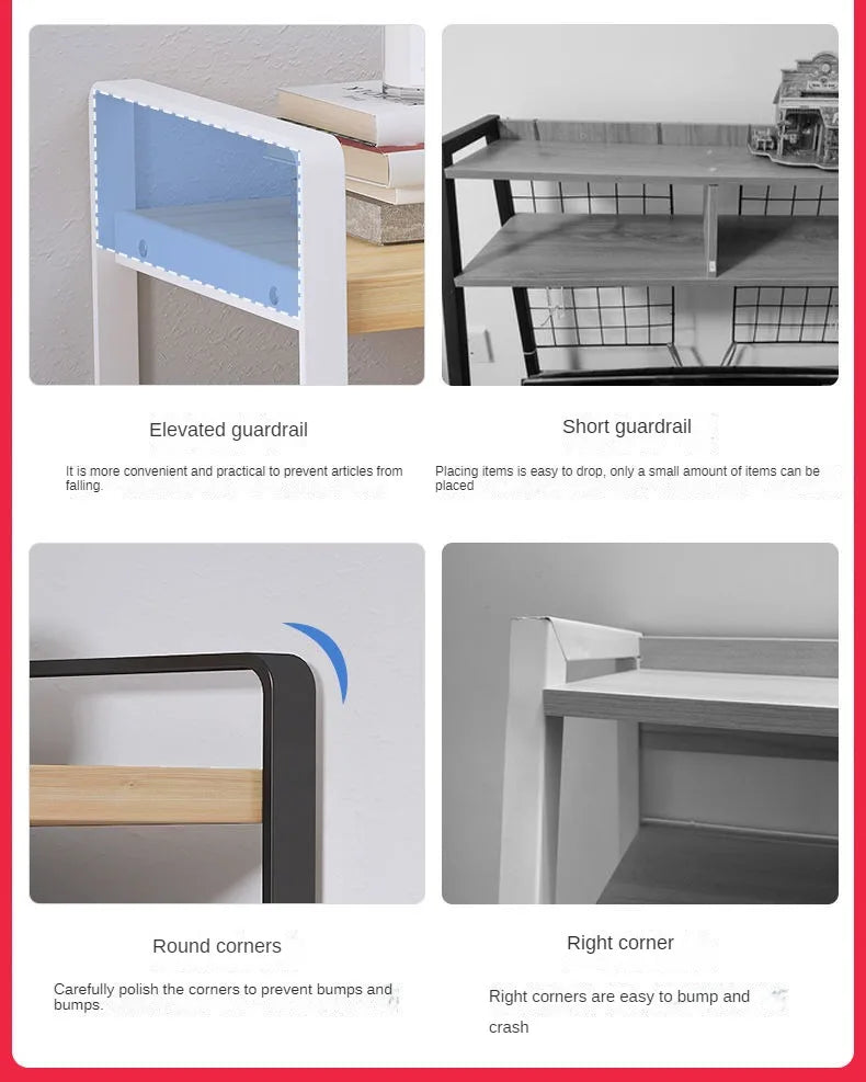 Shelf Desktop Storage  Bookshelf Student Desk Shelves Racks Office Computer Desk Tiered Cabinet Home Storage Holders Organizer